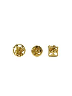 Louis Vuitton Earrings Cles Adjustable Lock Gold